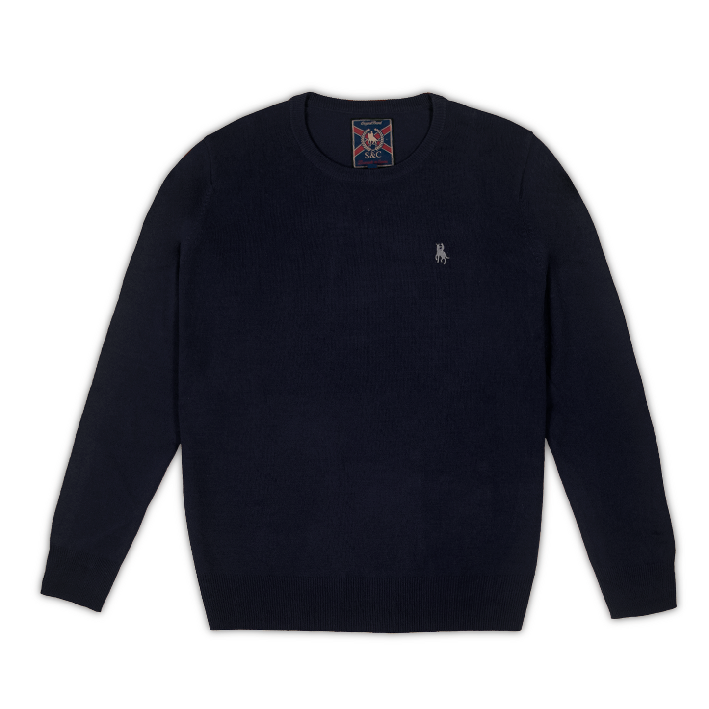 Jersey Hombre Marino Cuello Redondo Básico