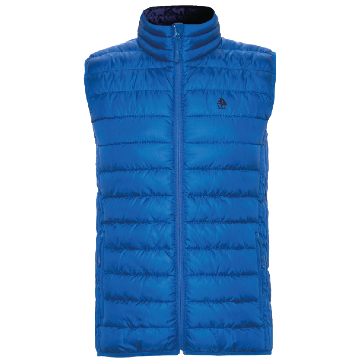Chaleco acolchado azul royal.