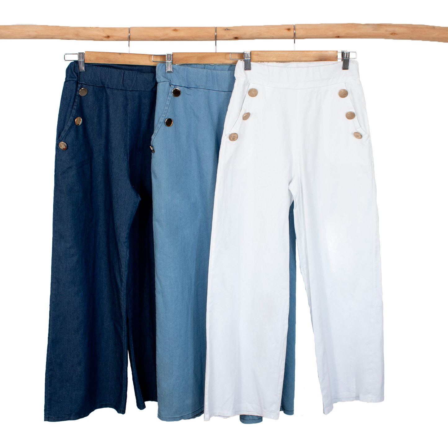 Pantalón con botones dorados 3 tonos