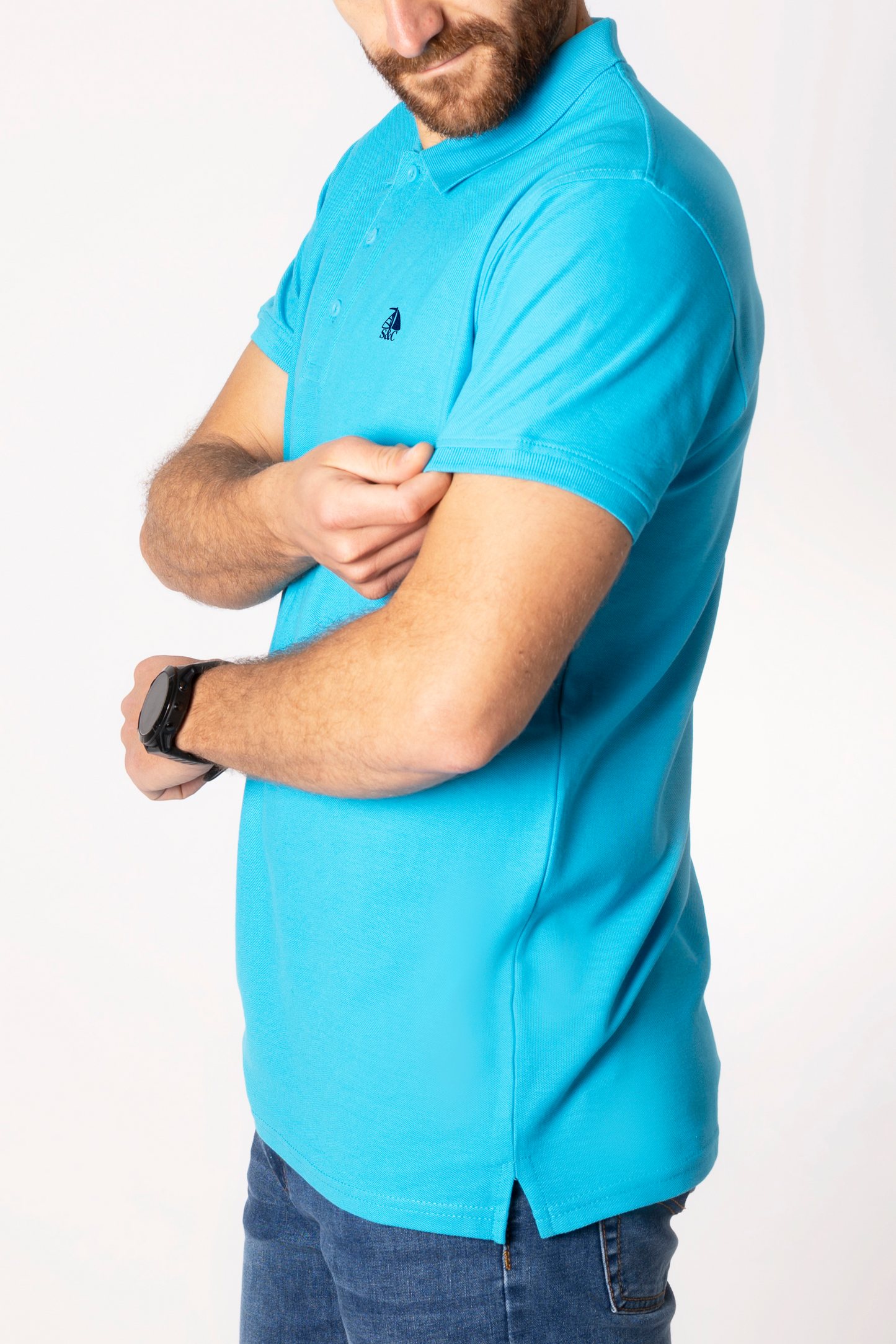 Polo manga corta Azul Turquesa