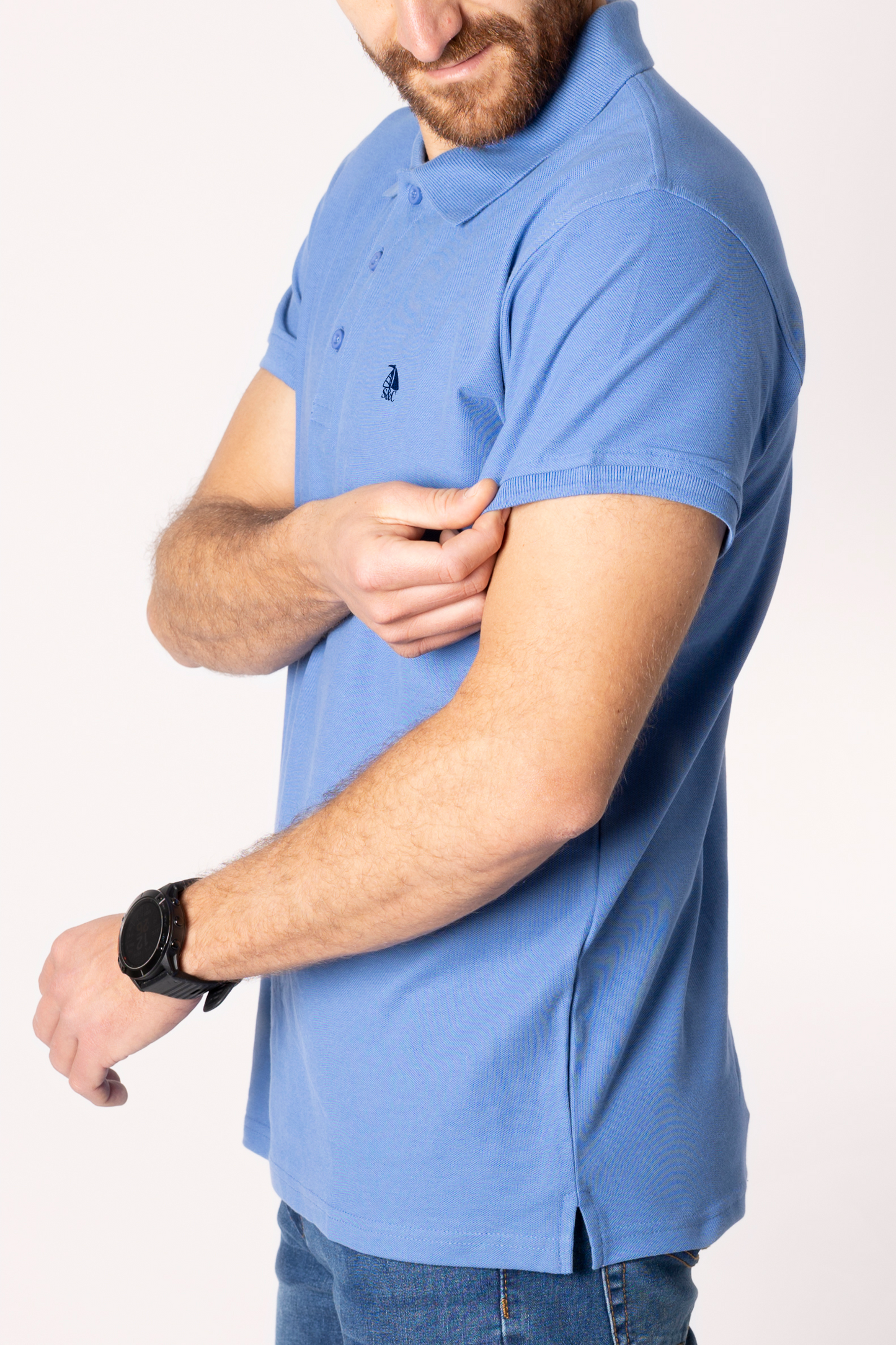 Polo manga corta Azul Riviera