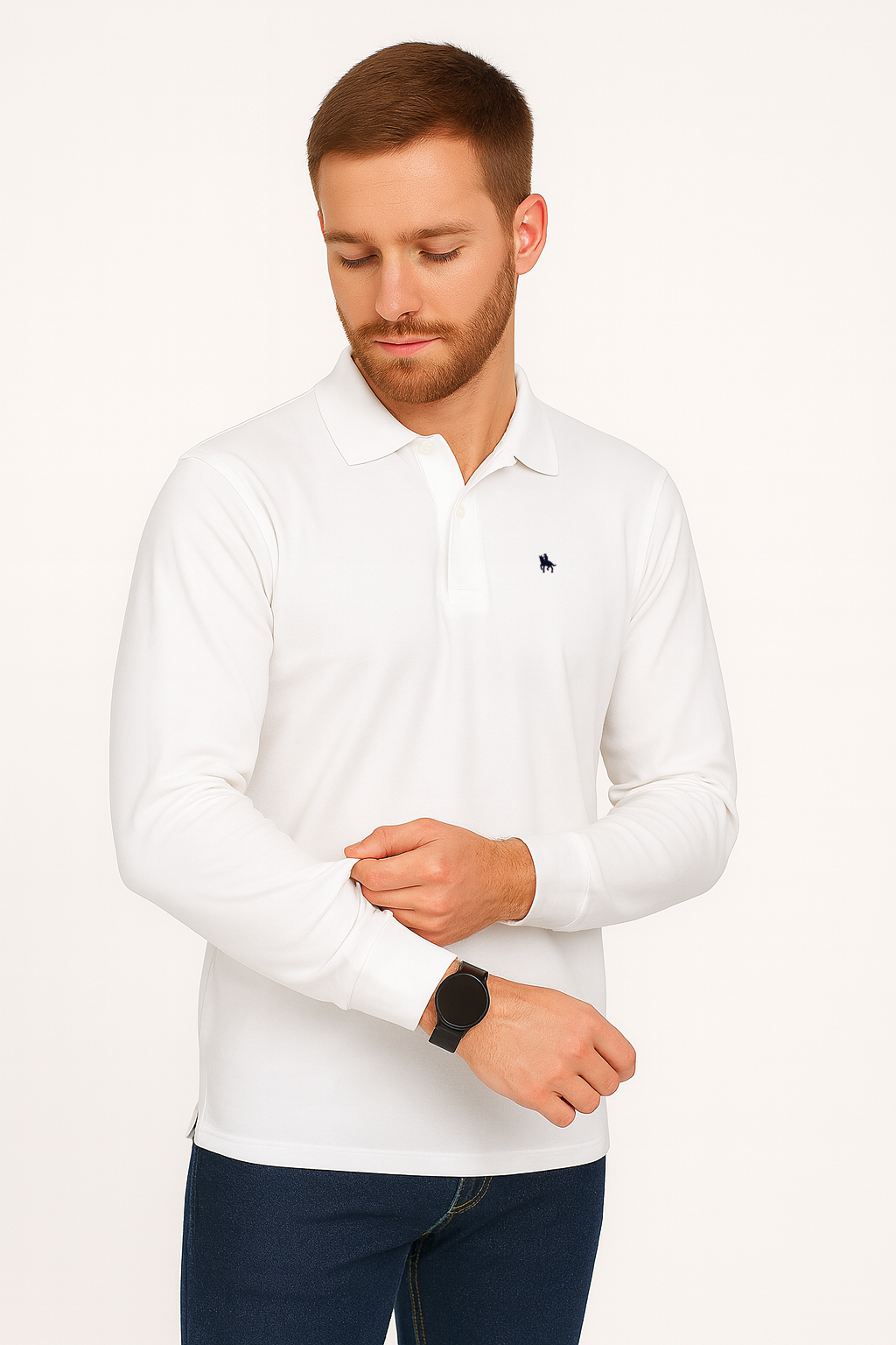 Polo manga larga Blanco