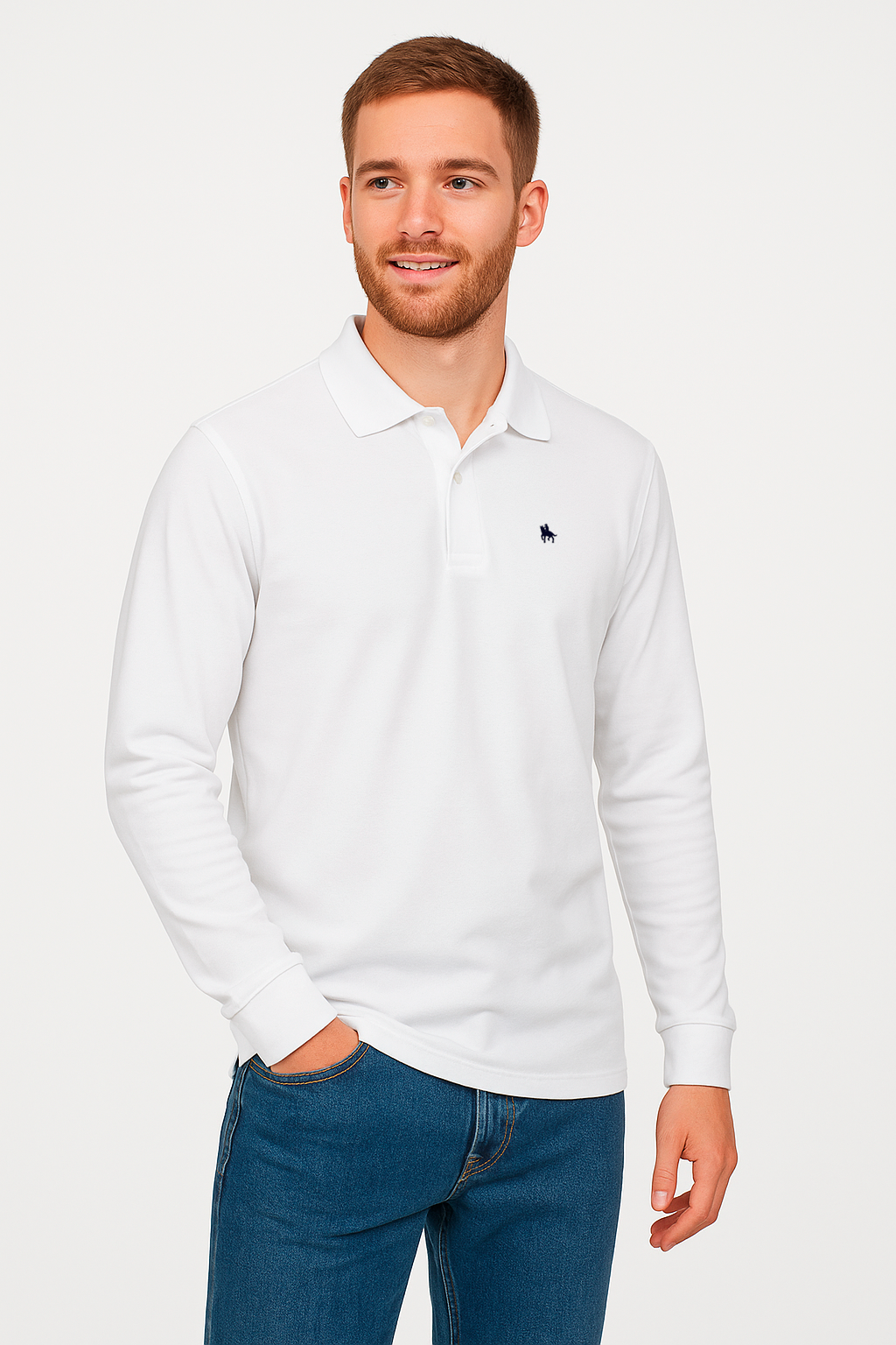 Polo manga larga Blanco