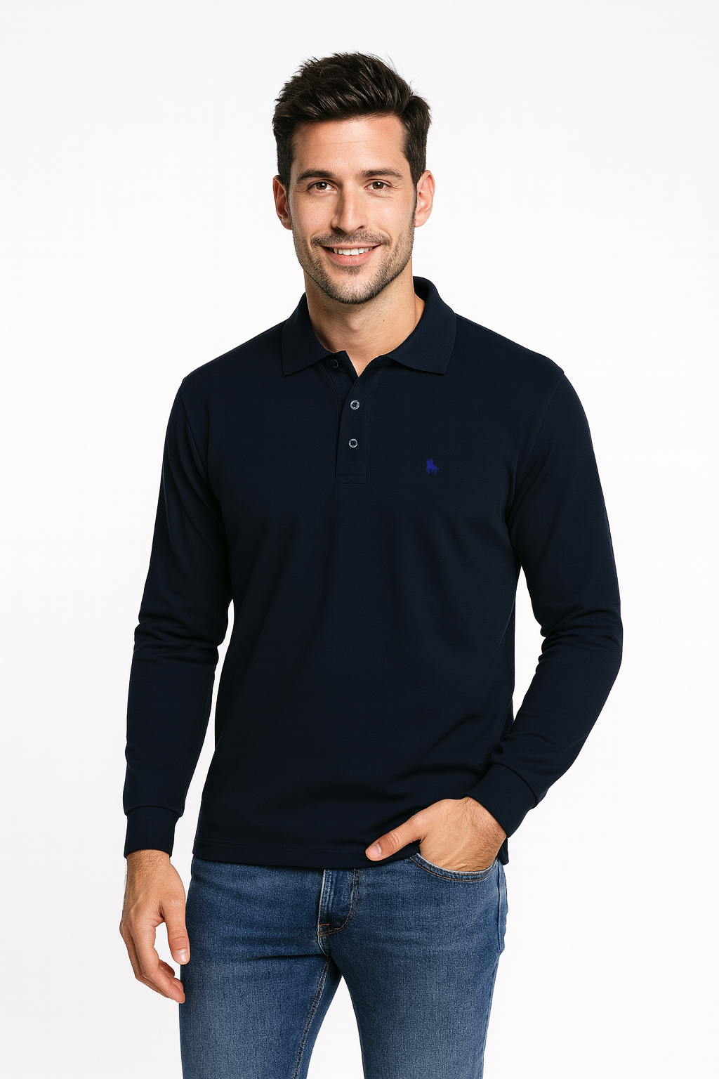 Polo manga larga Marino