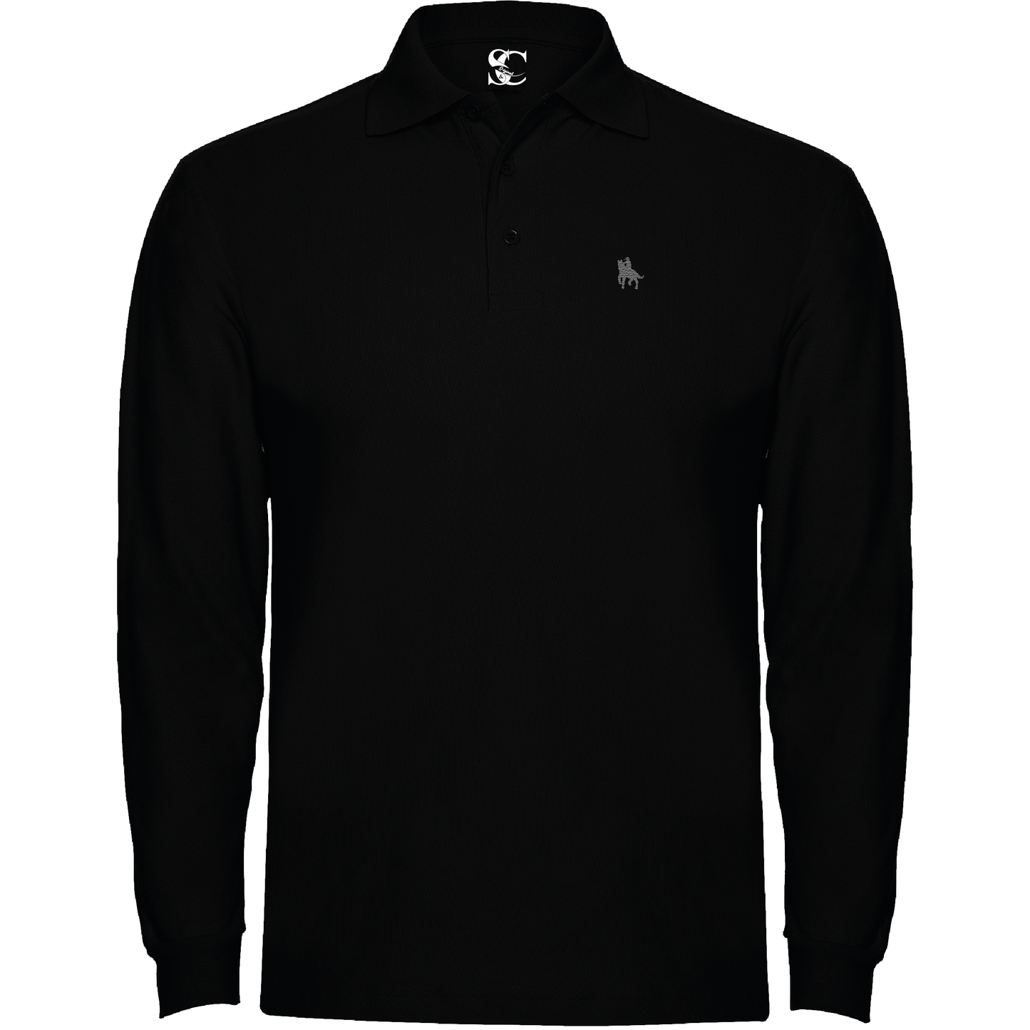 Polo manga larga Negro