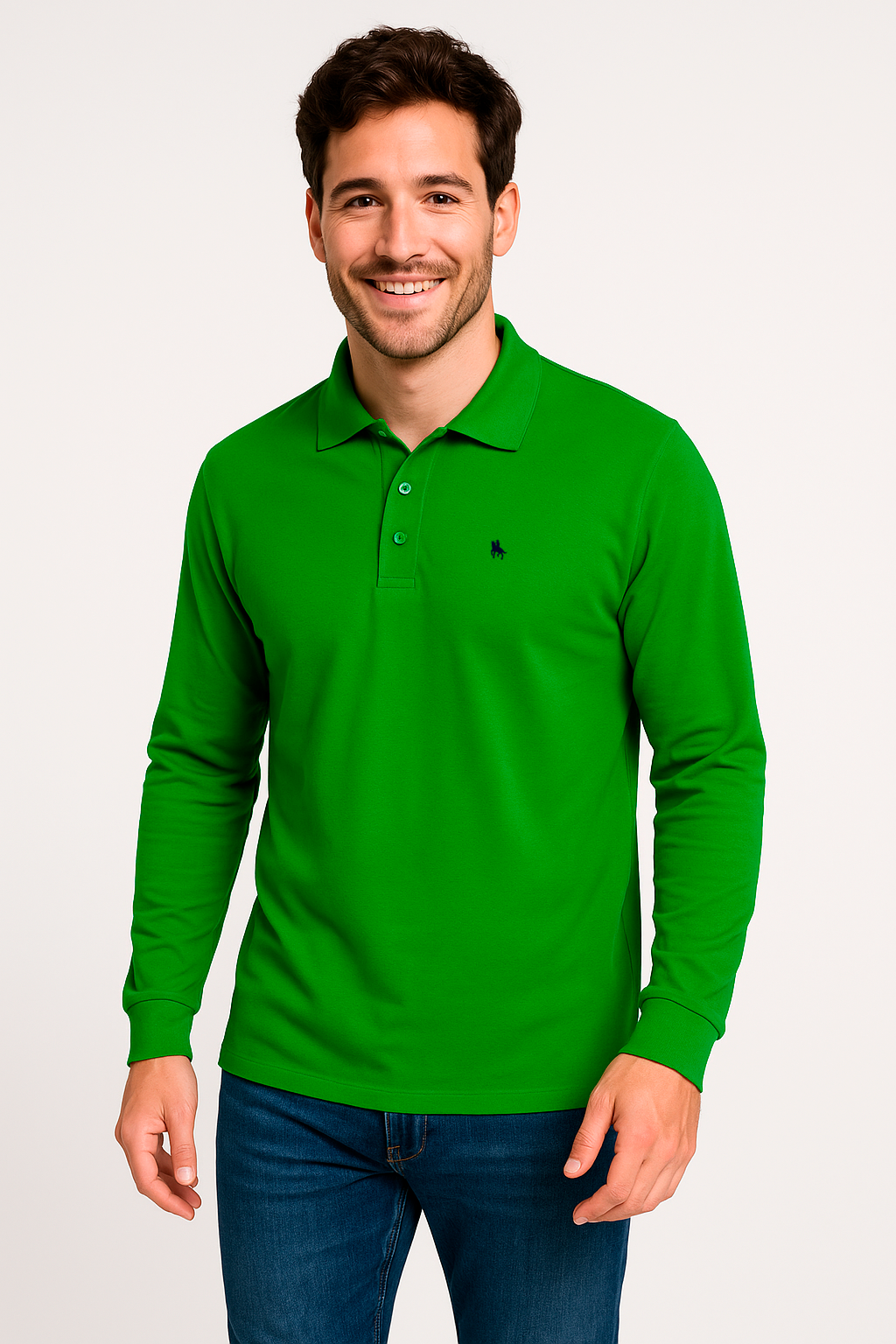 Polo manga larga Verde Grass
