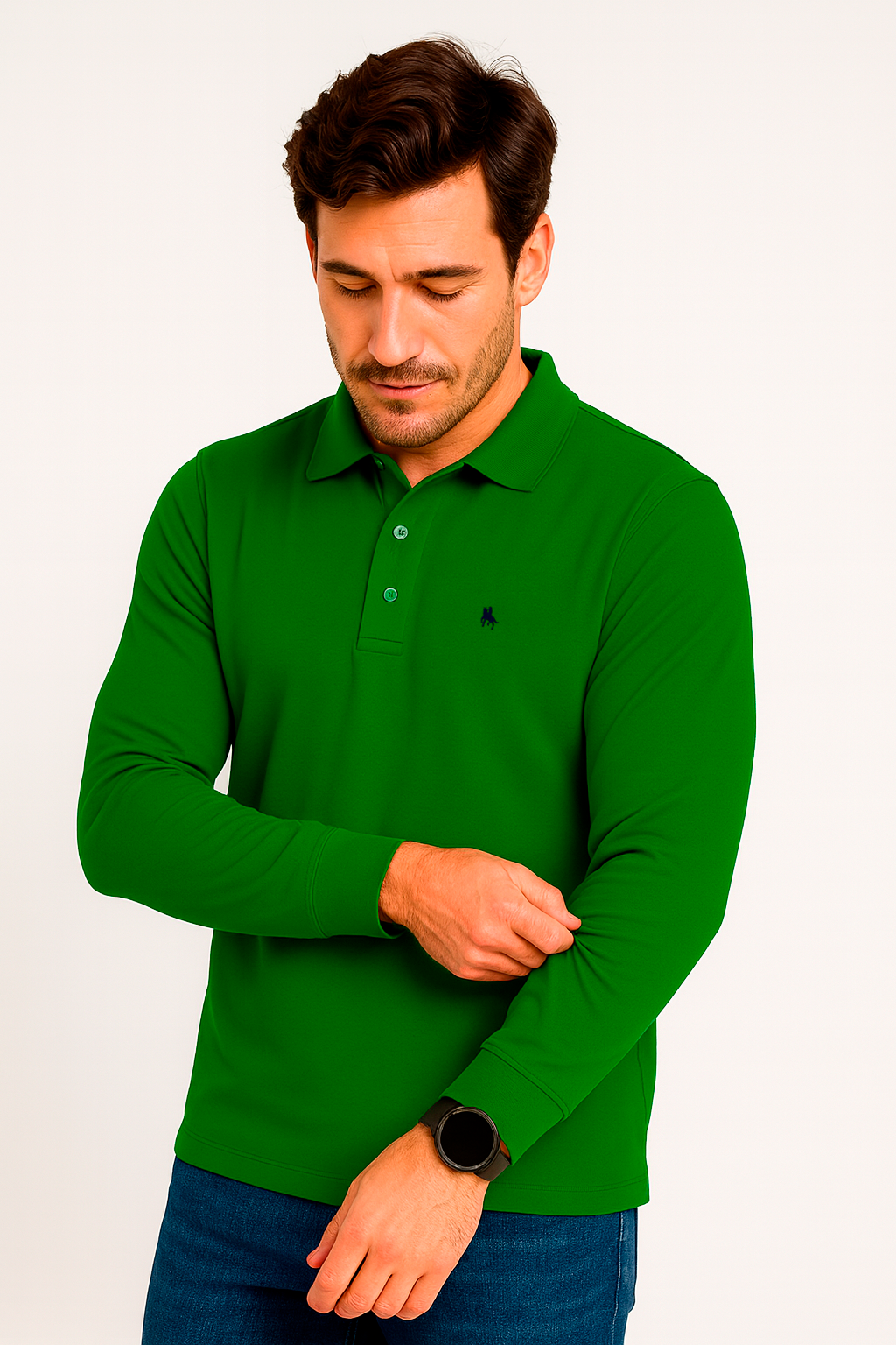 Polo manga larga Verde Grass