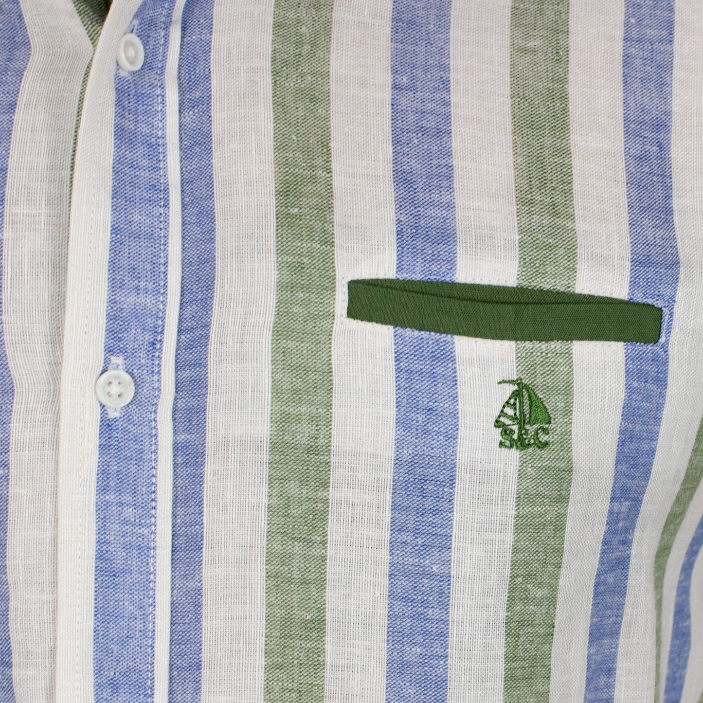 Camisa Hombre Manga Larga Rayas Verdes y Moradas