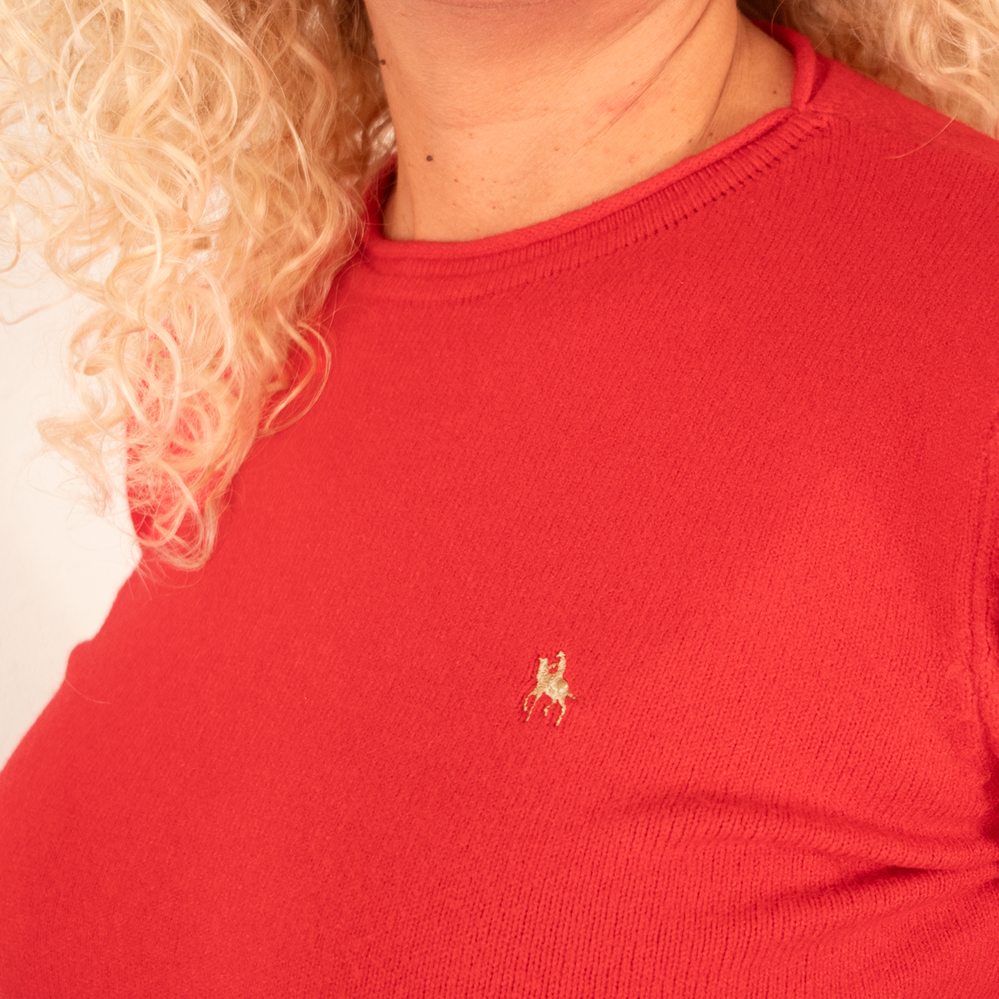 Jersey de Mujer Cuello Redondo Rojo
