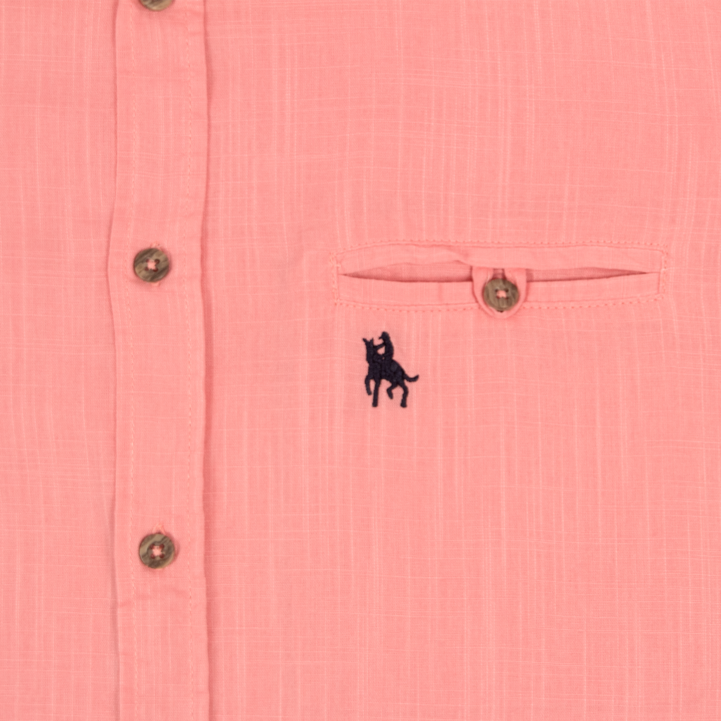Camisa tipo lino cuello mao Rosa