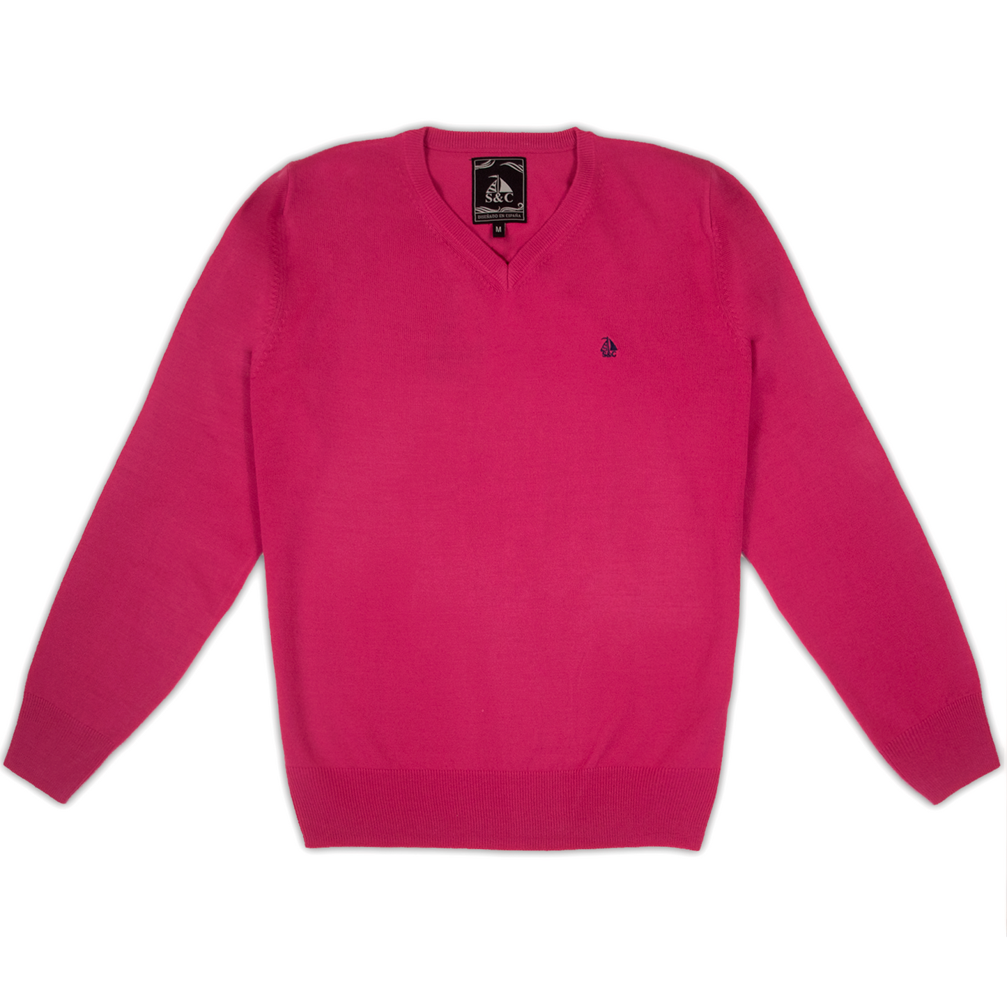 Jersey Hombre Cuello Pico Rosa