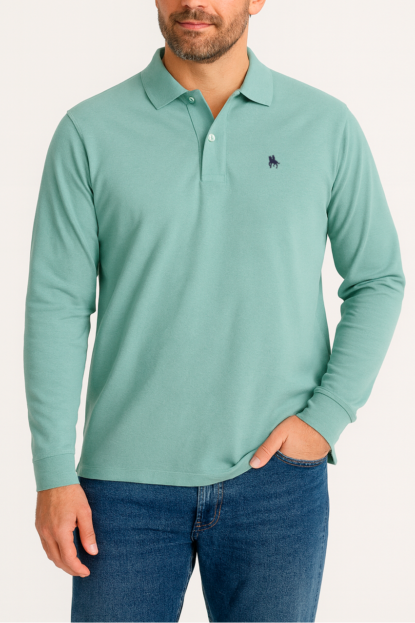 Polo Premium de manga larga sage