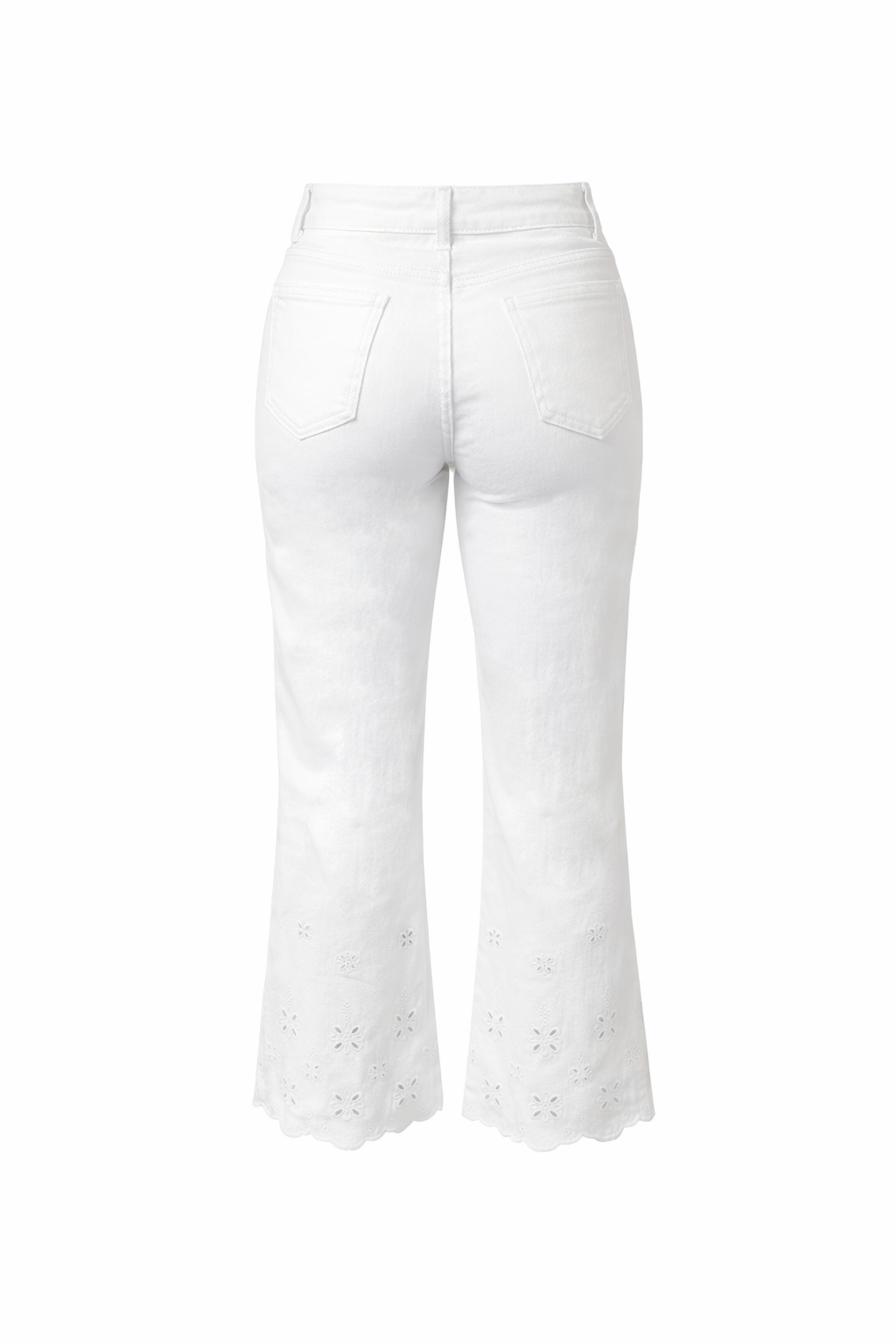 Vaquero recto blanco con bordado