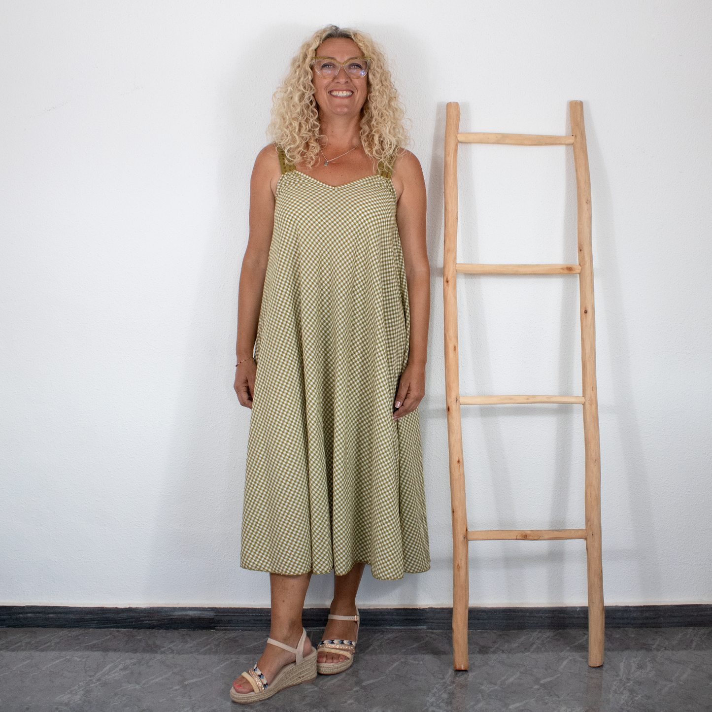 Vestido amplio de cuadros vicky