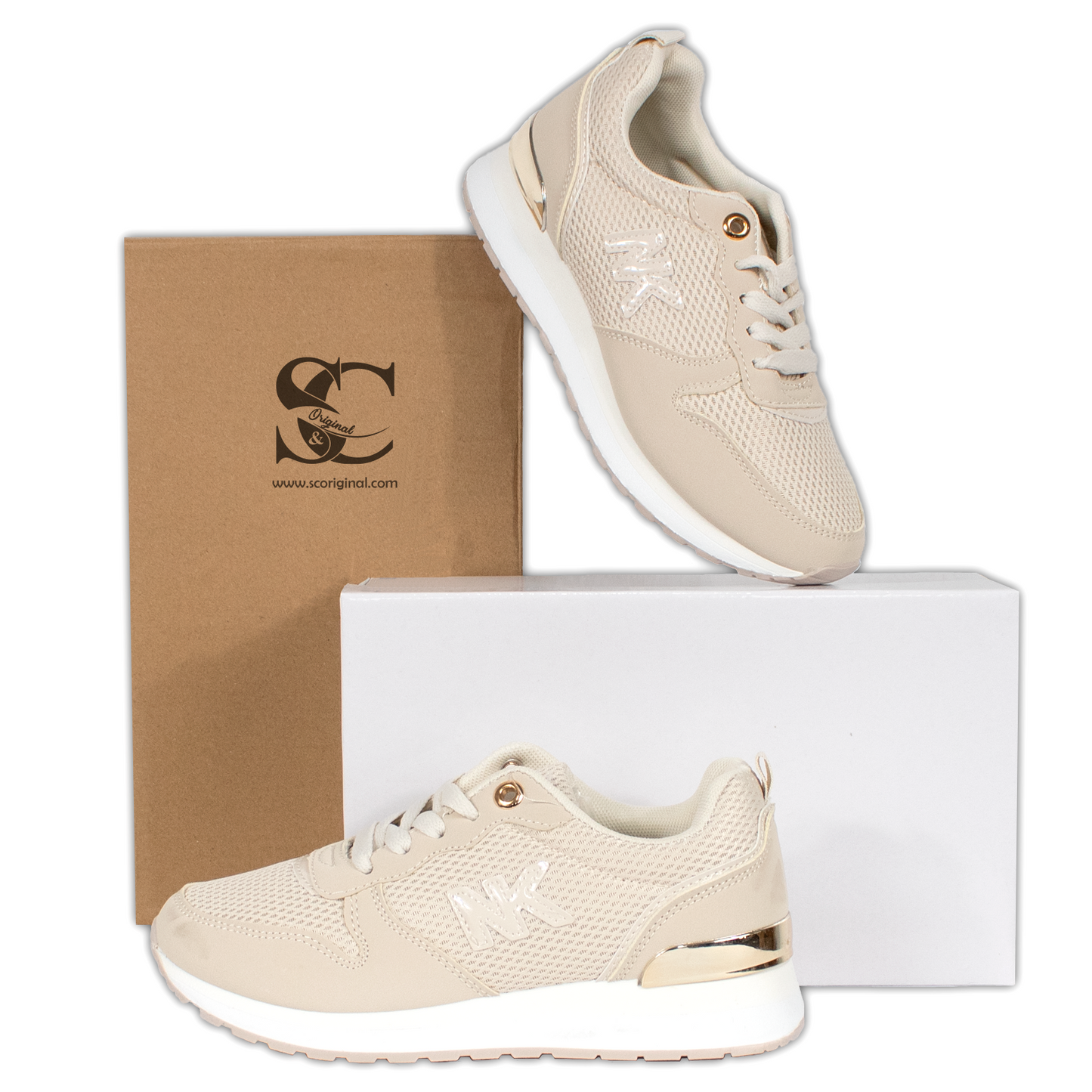 Zapatilla deportiva mujer modelo "NK" dorada