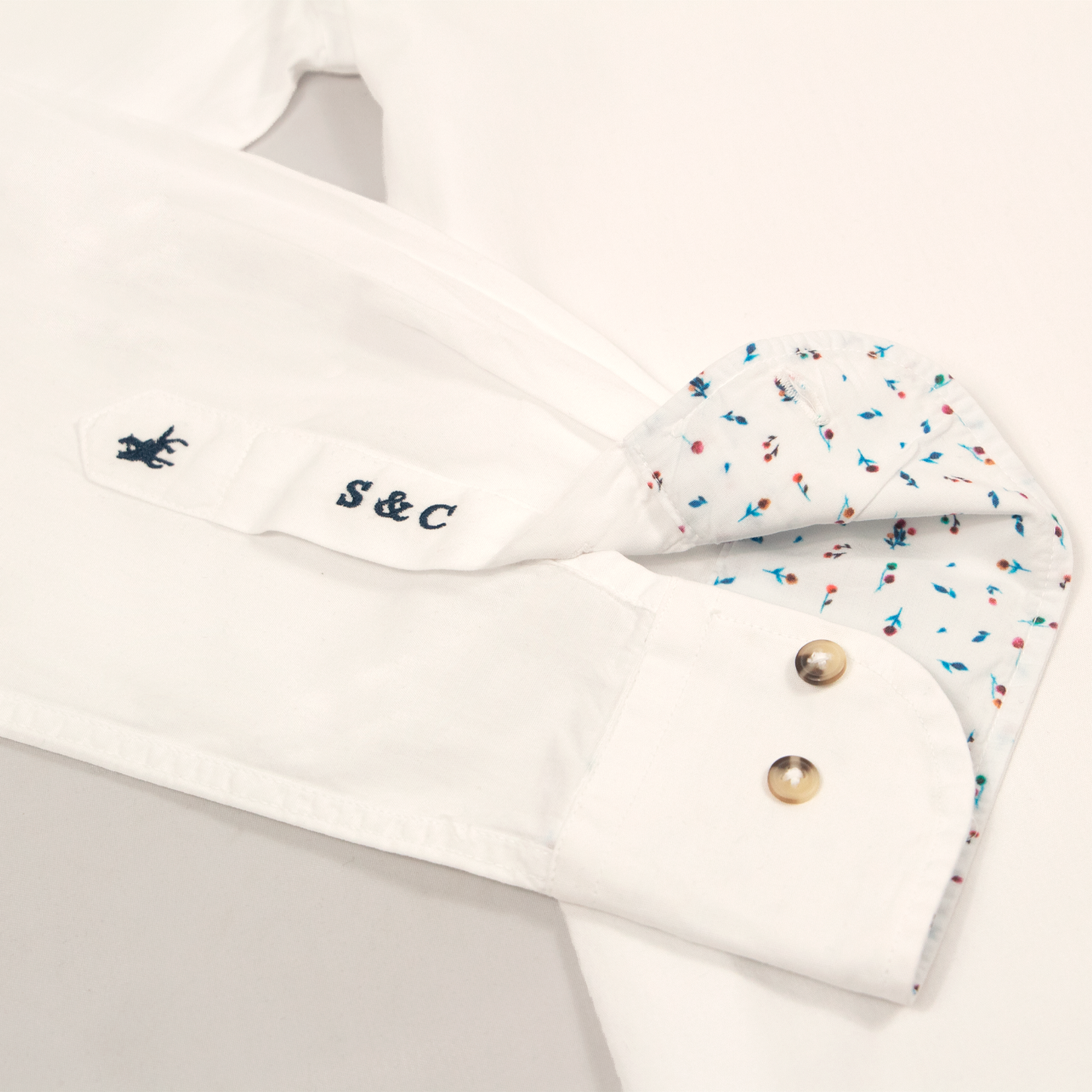Camisa detalles florales Blanco