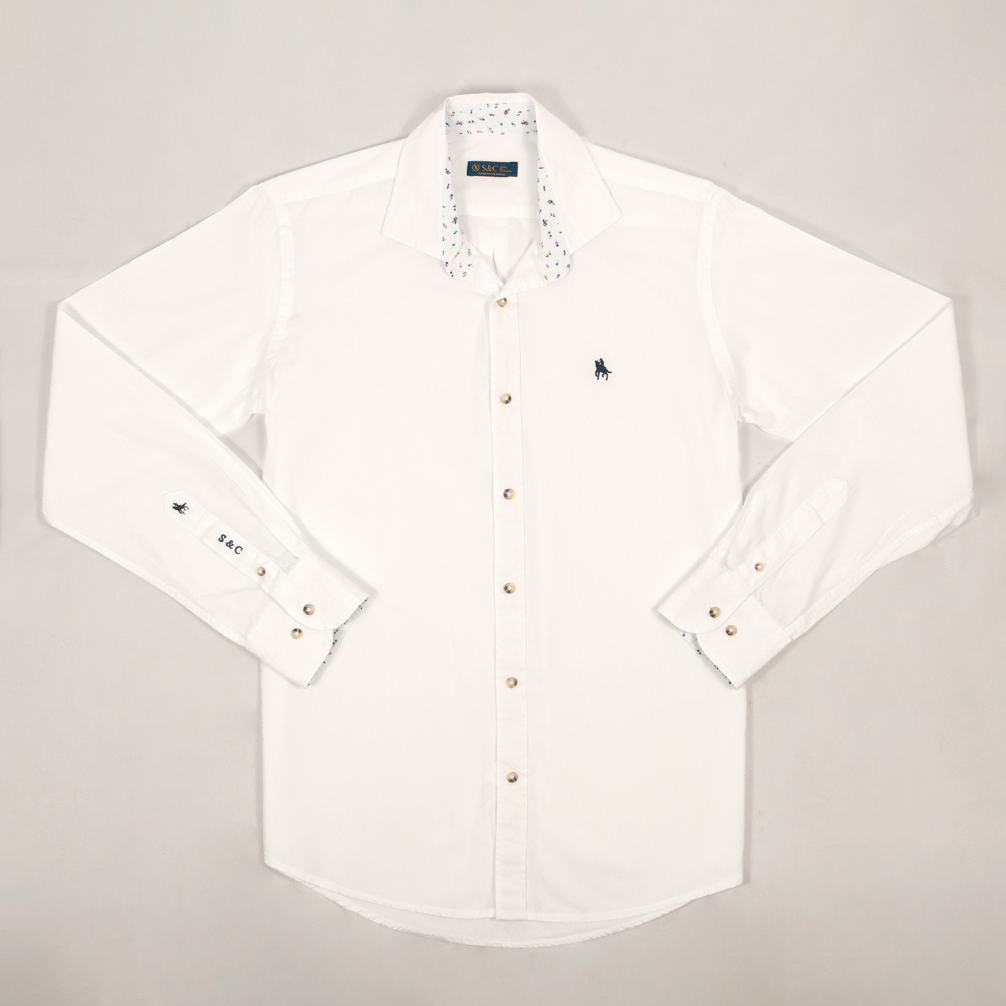 Camisa detalles florales Blanco