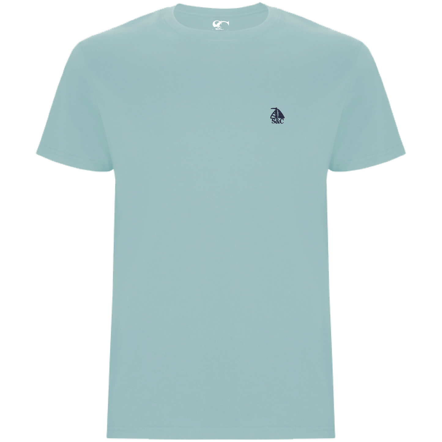 Camiseta Azul lavado manga corta