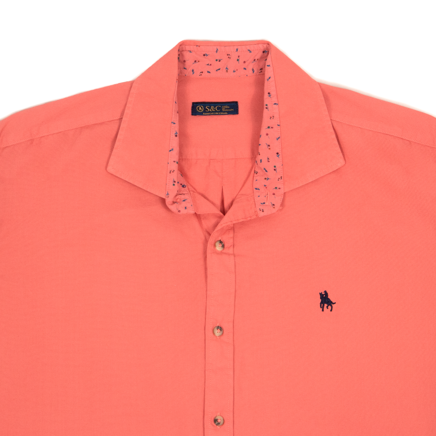 Camisa detalles florales Coral