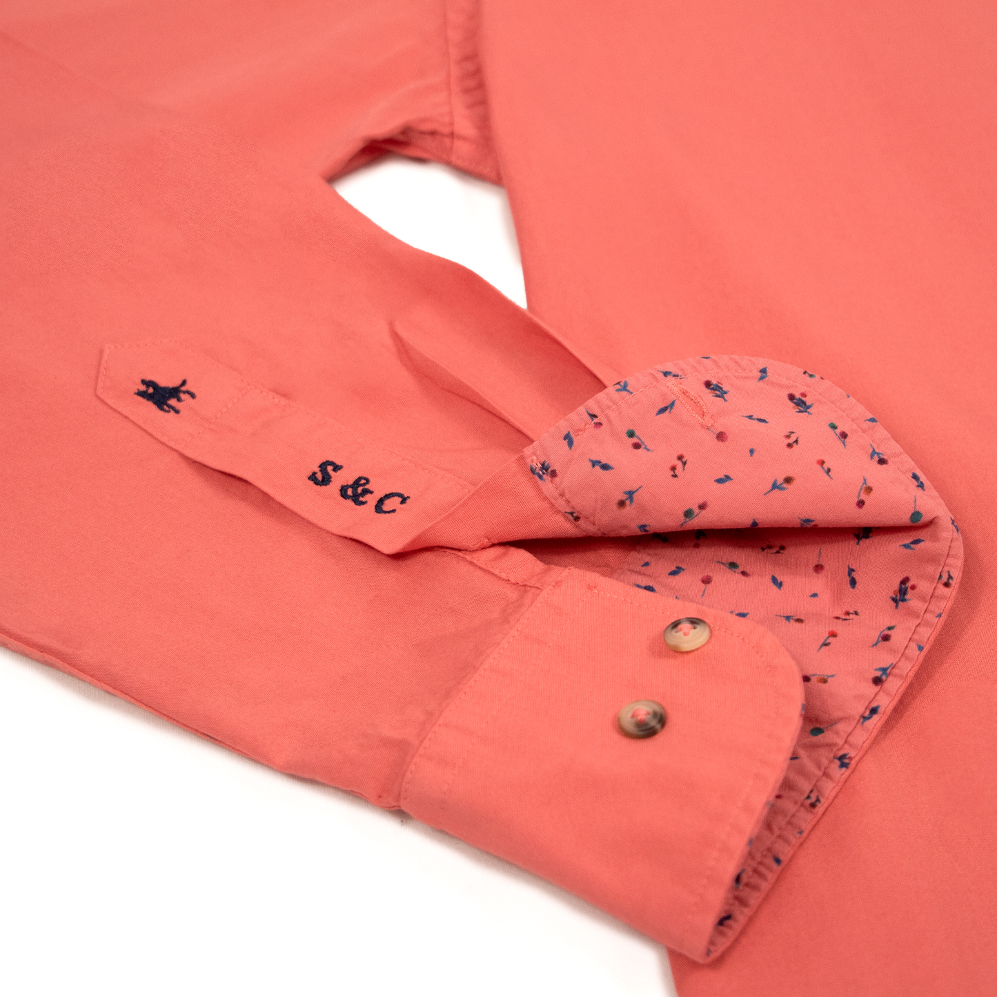 Camisa detalles florales Coral