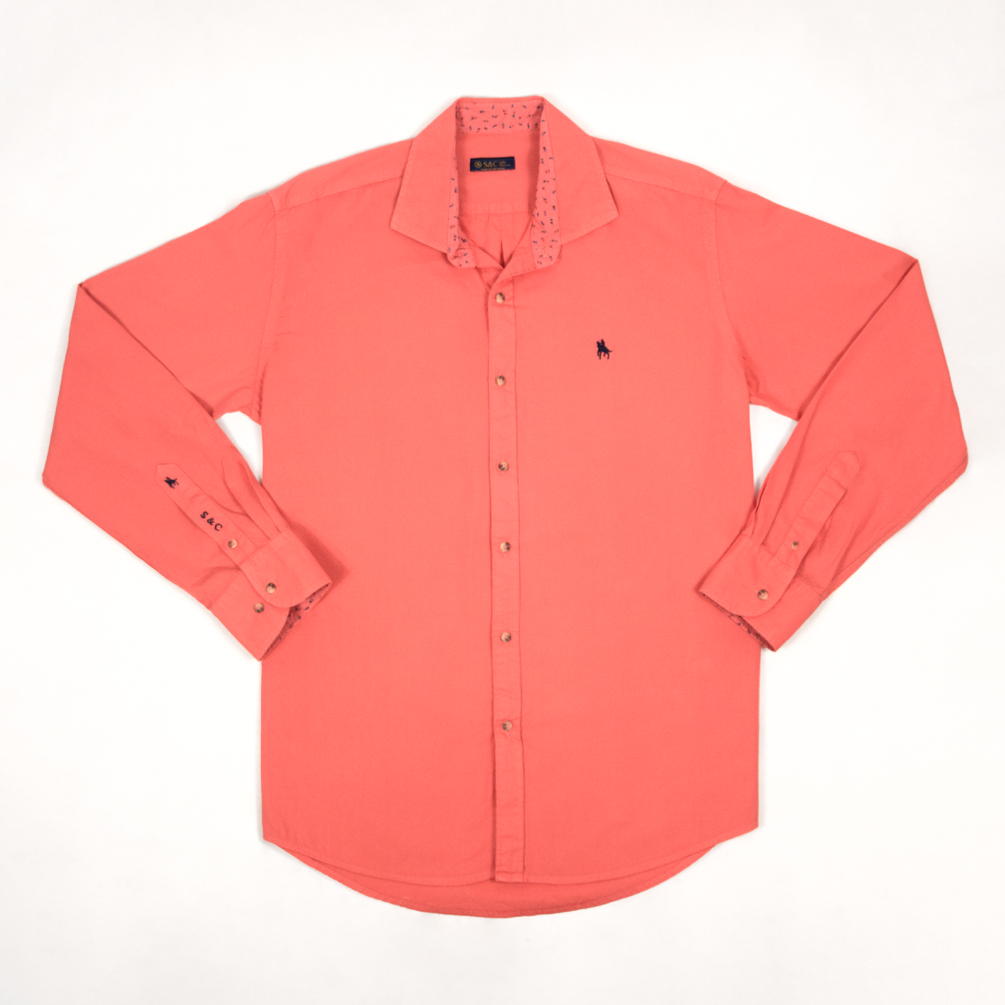 Camisa detalles florales Coral