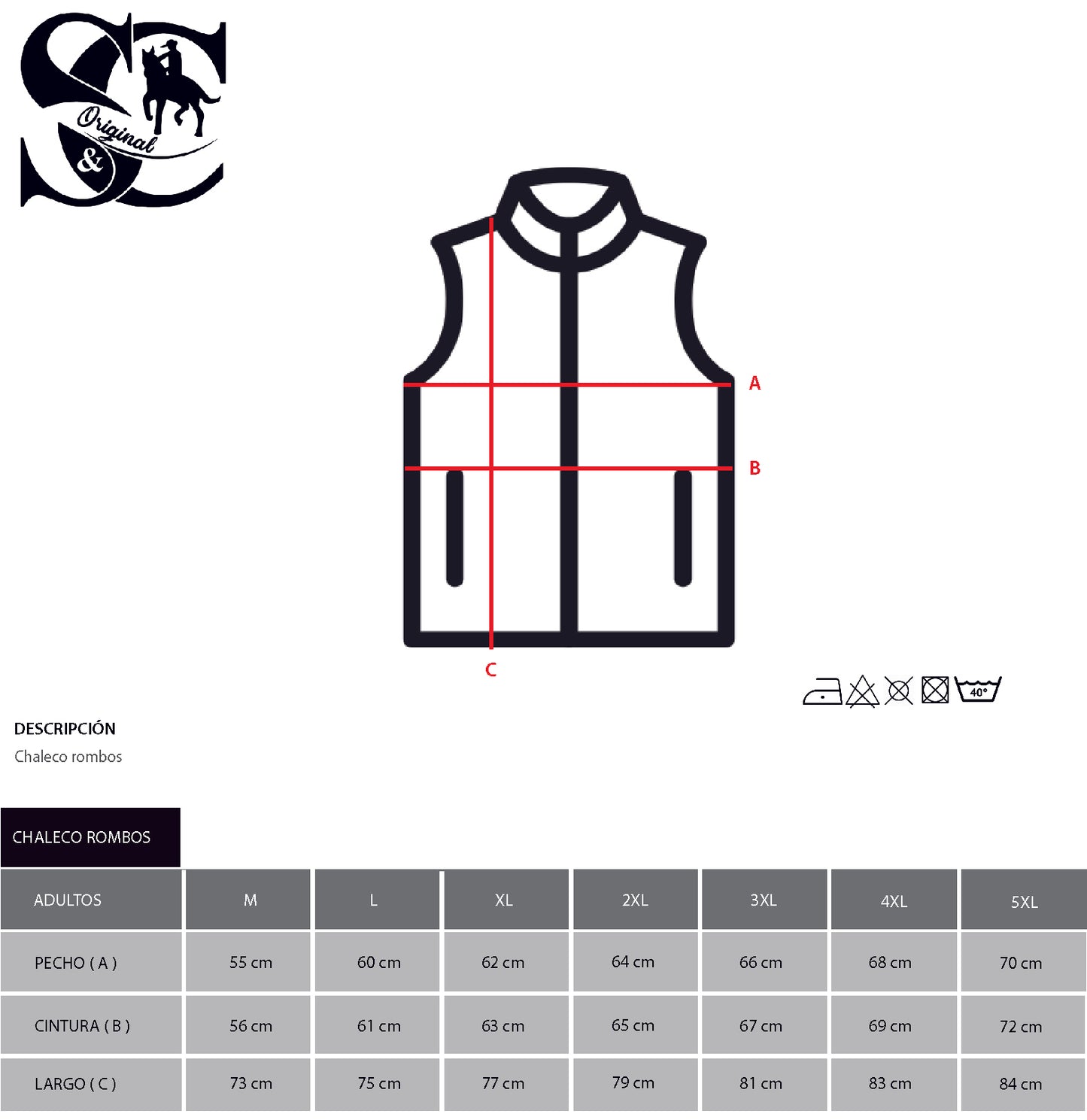 Chaleco modelo rombos Granate