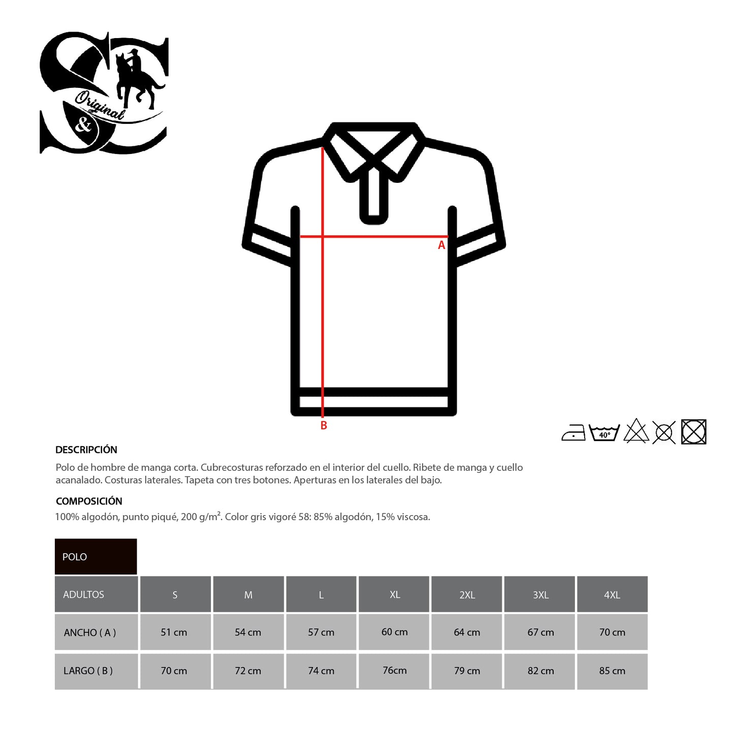 Polo Basic "Garroc" manga corta Azul Marino