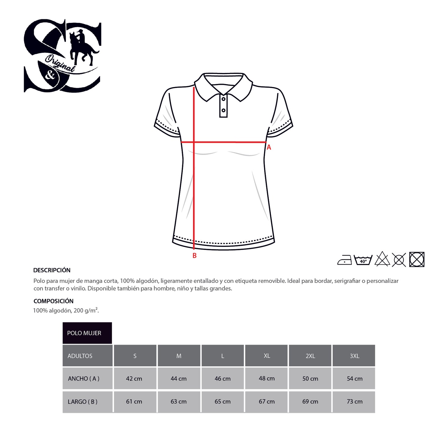 Polo manga corta mujer Celeste