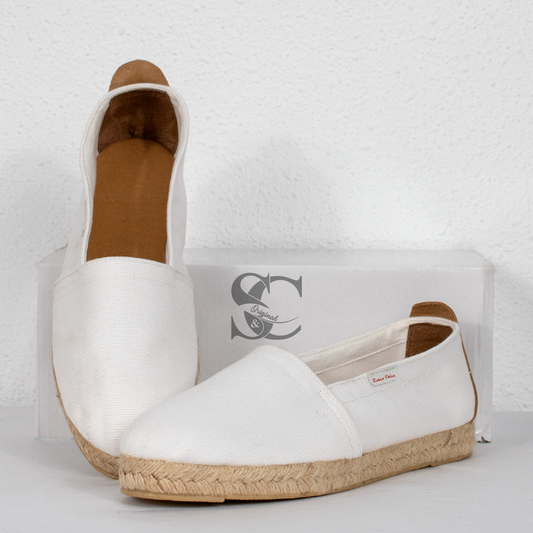 Alpargata hombre blanca detalle talón