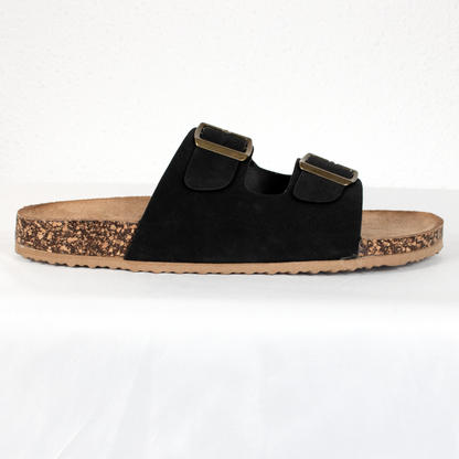 Sandalia bio doble hebilla negra