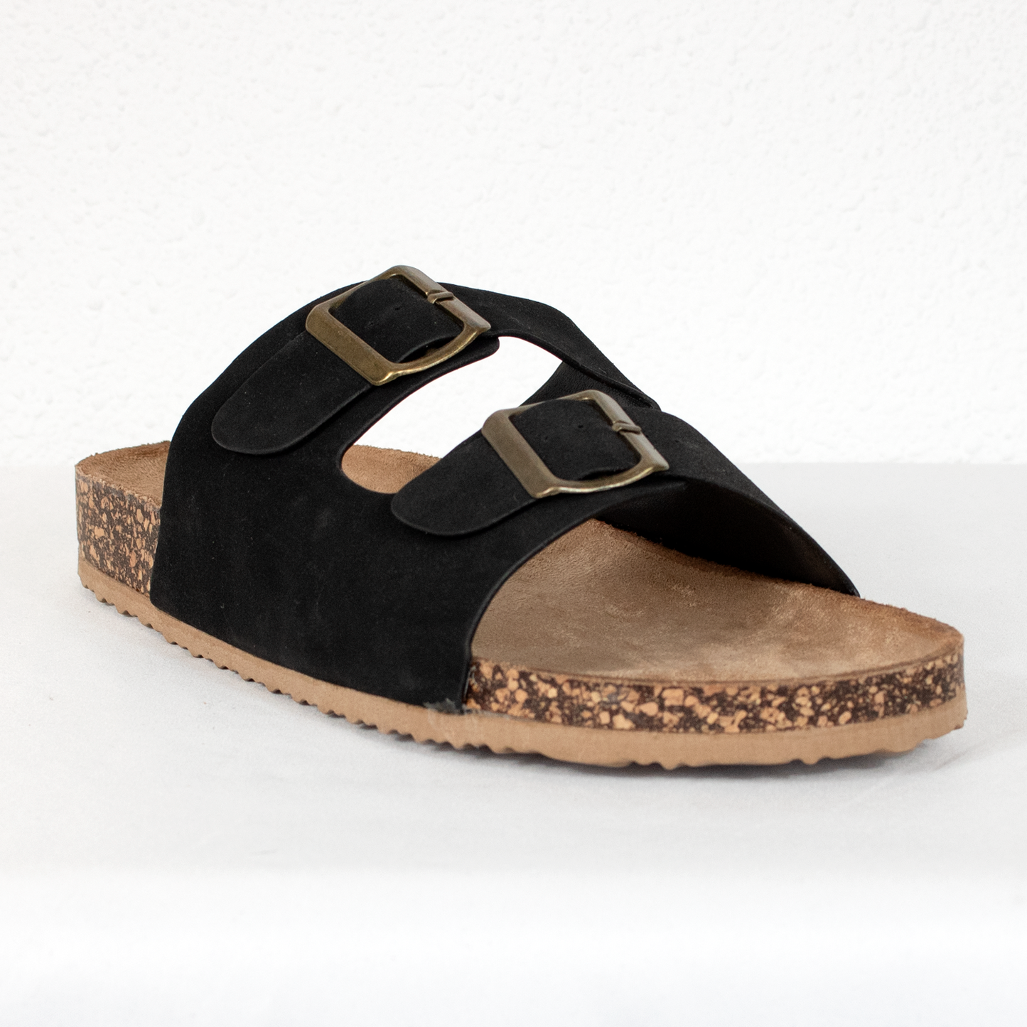 Sandalia bio doble hebilla negra