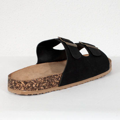 Sandalia bio doble hebilla negra