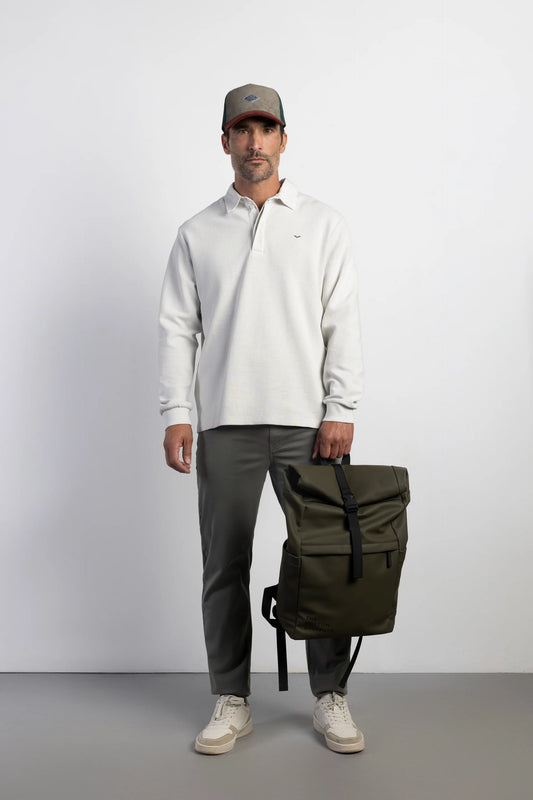 Pantalón Boston slim fit sarga 5 bolsillos Musgo