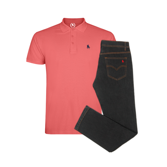 Conjunto Hombre Polo y Vaquero Negro Valencia