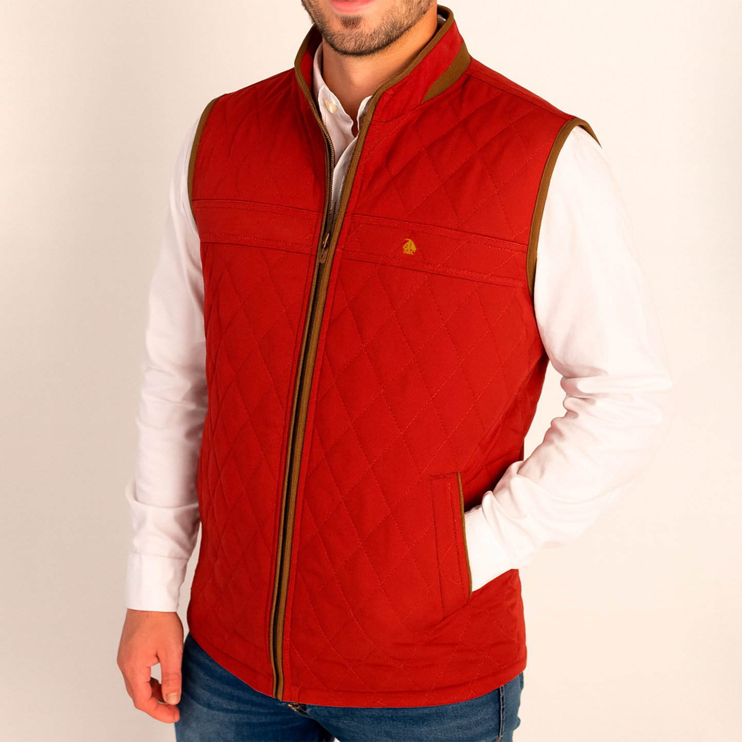 Chaleco modelo rombos Granate