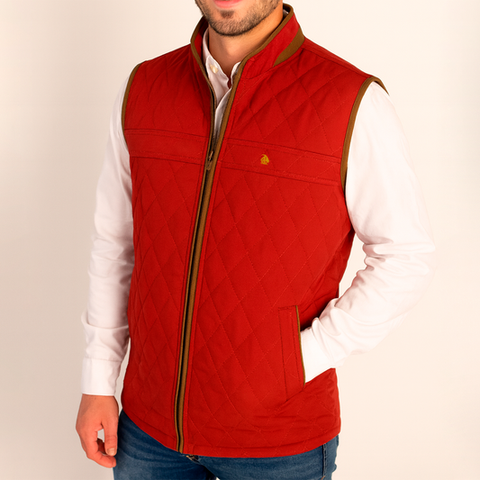 Chaleco modelo rombos Granate
