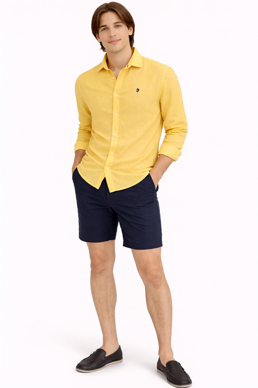 Camisa Lino de hombre Amarilla