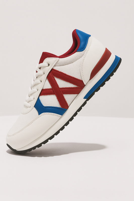 Zapatillas deportivas blanco, rojo y azul