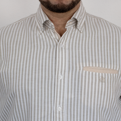 Camisa a rayas beige/kaki