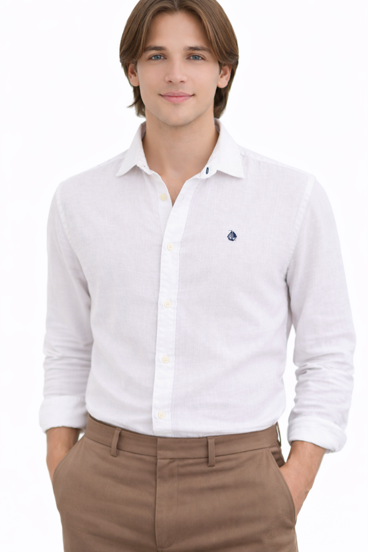 Camisa Lino de hombre Blanca