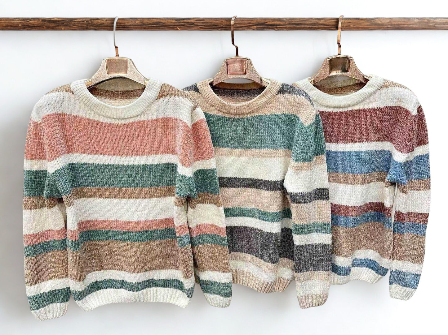 Jersey chenilla a rayas