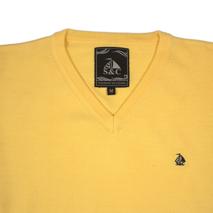 Jersey Hombre Cuello Pico Amarillo