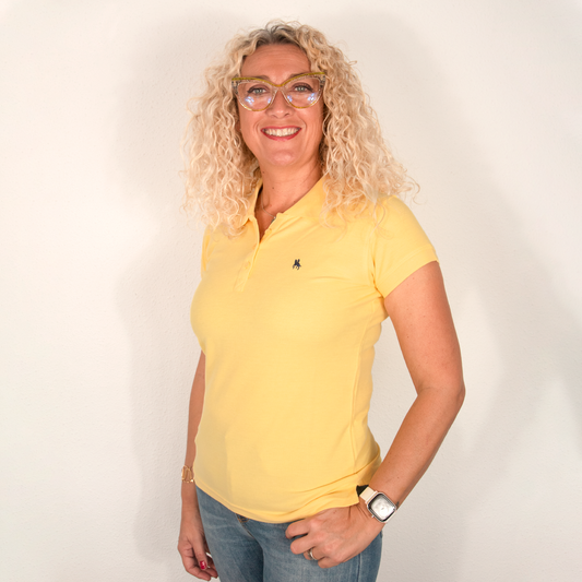 Polo manga corta mujer Amarillo