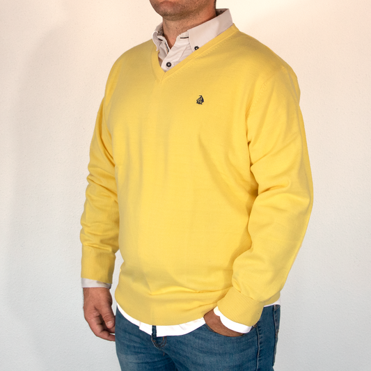 Jersey Hombre Cuello Pico Amarillo