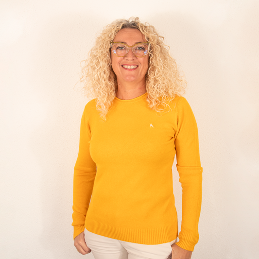 Jersey de Mujer Cuello Redondo Amarillo