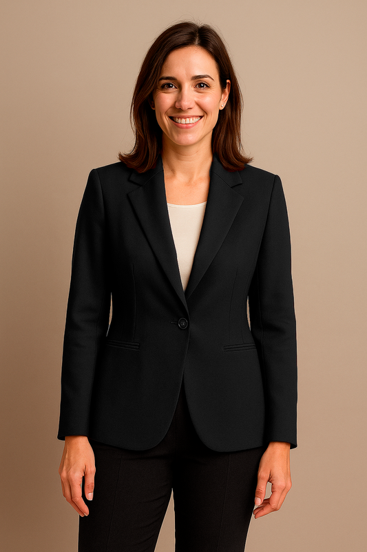 Blazer Negra con botón