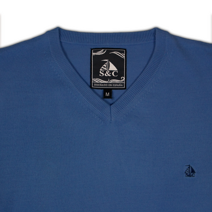 Jersey Hombre Cuello Pico Azul Royal