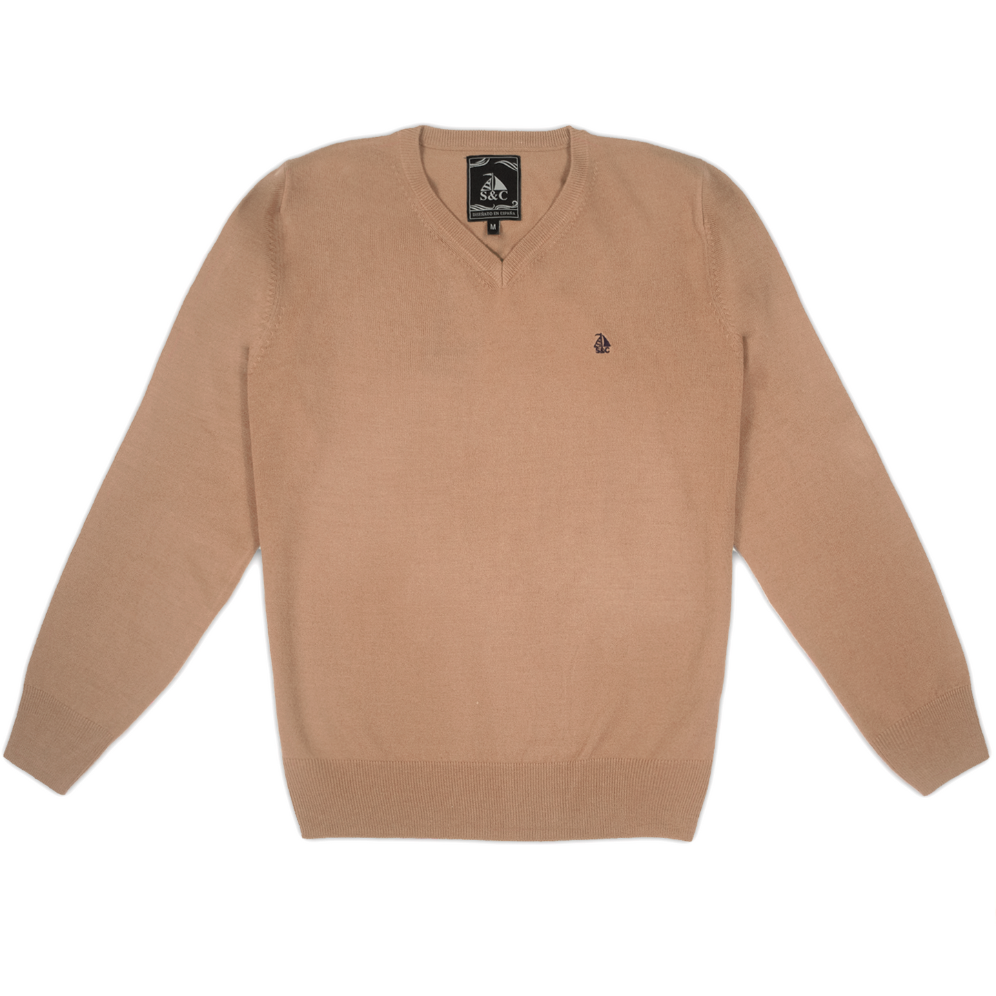 Jersey Hombre Cuello Pico Beige