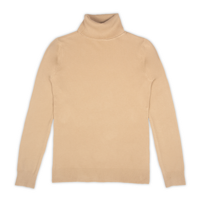 Jersey de Mujer Cuello Vuelto Beige