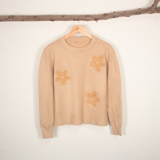 Jersey de Mujer Beige con Flores